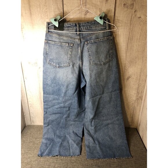 Womens Wild Fable Highest Rise Wide Leg Ankle Denim Blue Jeans Size 8. C12 - Picture 3 of 5